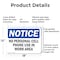 Signmission No Personal Cell Phone Use In Work Area, 18 in W x Rectangle, Aluminum OS-2PACK-NS-A-1218-L-14736 - alternate 2